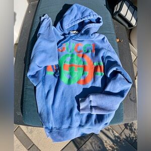 Gucci Blue Tie-Dye Hoodie – Men’s Size Small